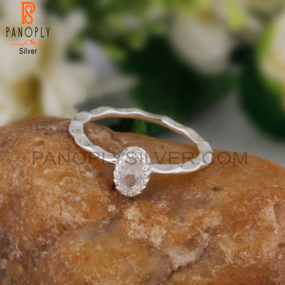 Crystal Quartz Oval 925 Sterling Silver Ring