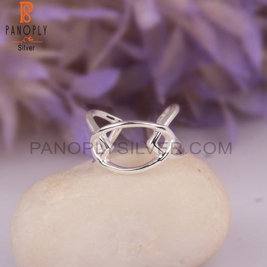 Fine 925 Sterling Silver Luna Cross Ring