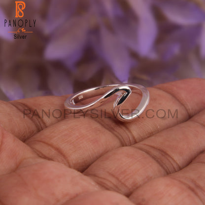 Fine 925 Sterling Silver Riptide Sea Wave Ring