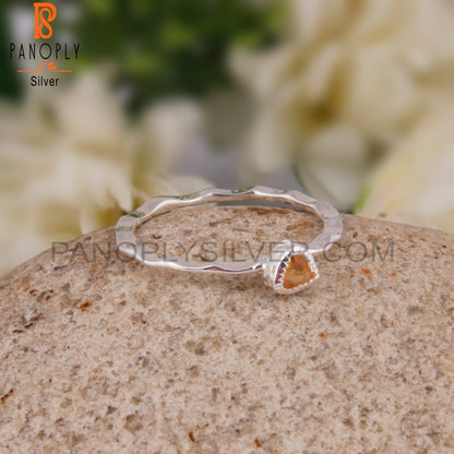 Citrine Triangular Shape 925 Sterling Silver Ring