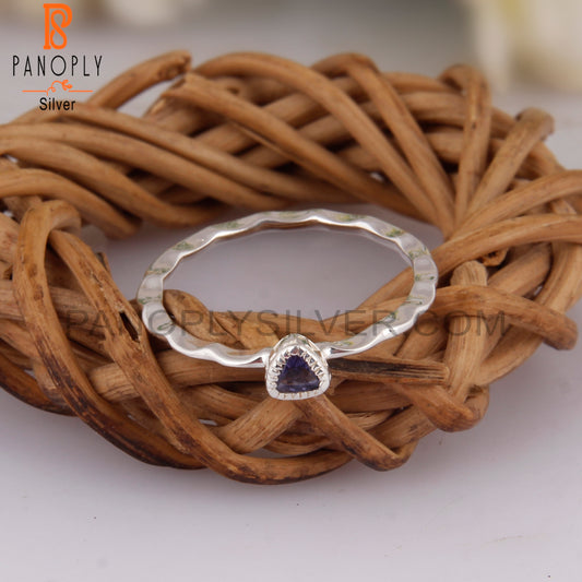 Iolite Triangular Shape 925 Sterling Silver Ring