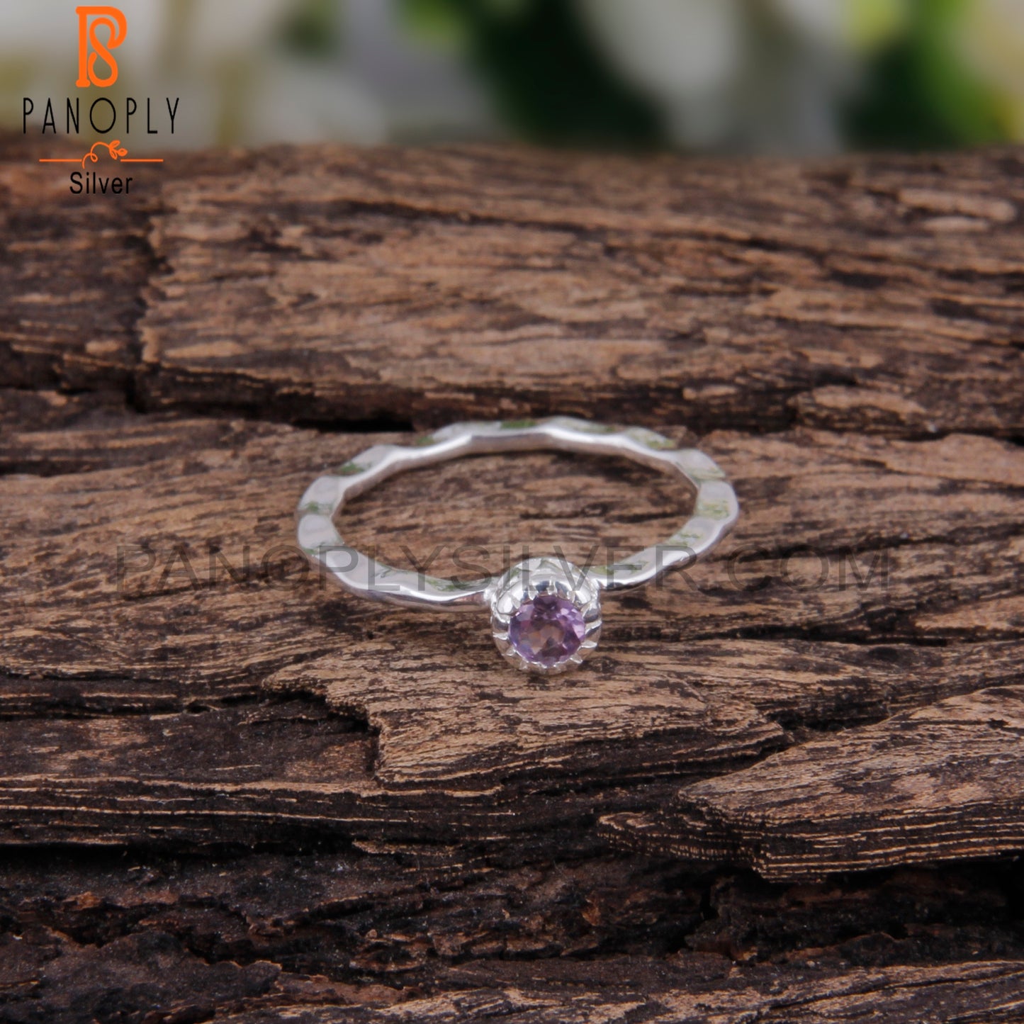 Pink Amethyst Gemstone Round 925 Silver Rare Ring