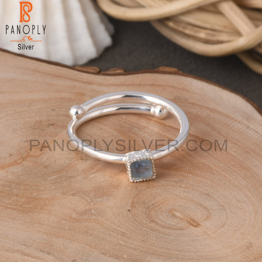 Kyanite 925 Sterling Silver Square Shape Ring