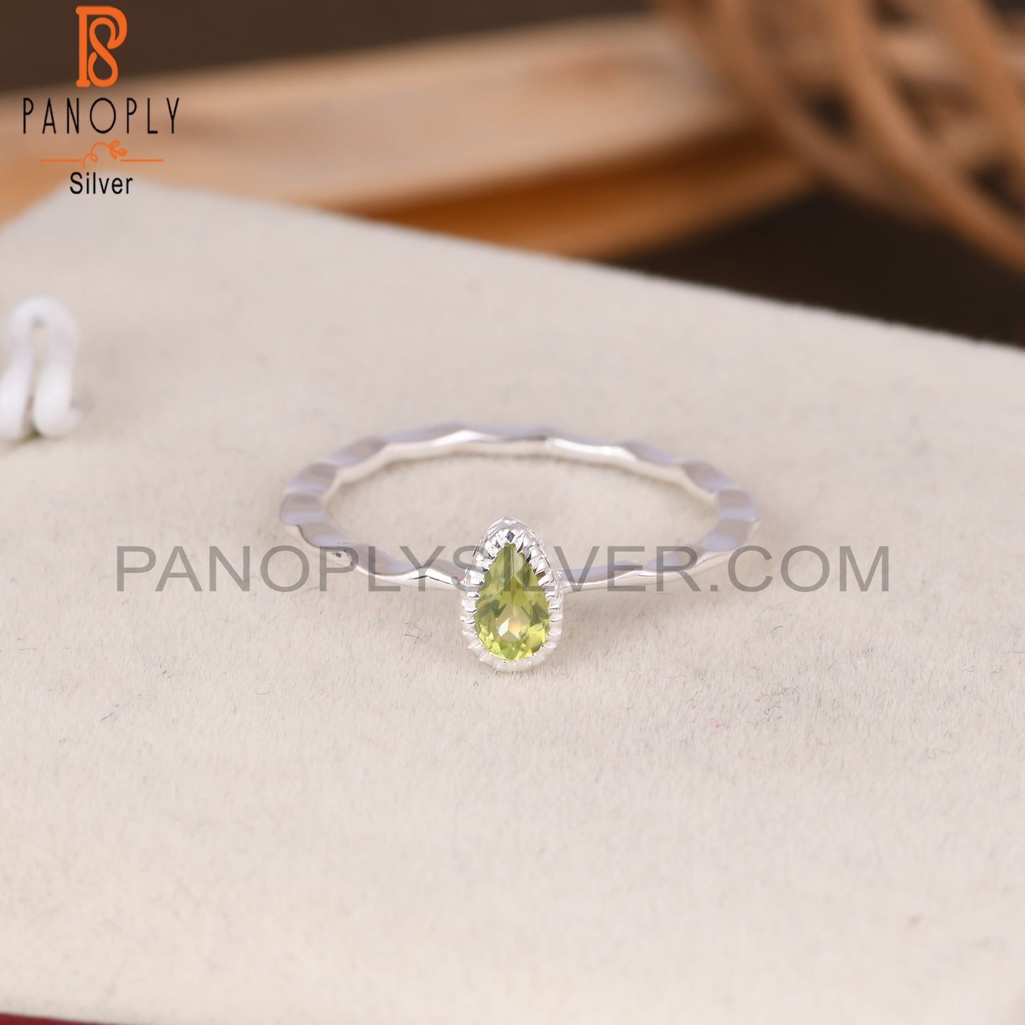 Peridot Pear Shape 925 Sterling Silver Ring