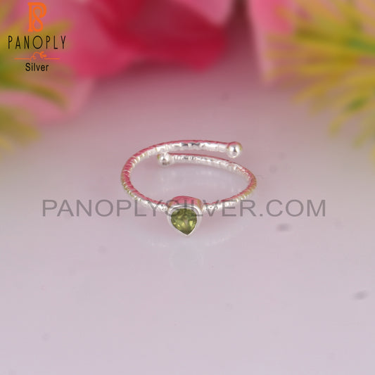 Peridot Heart 925 Sterling Silver Ring