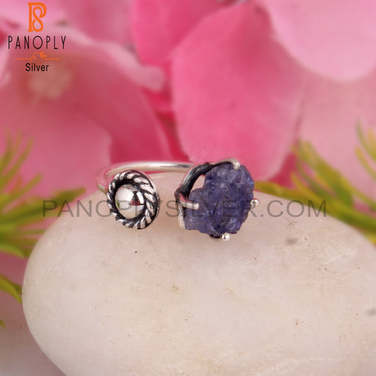 Tanzanite 925 Sterling Silver Open Ring