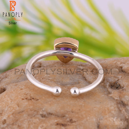 Trillion Shape Amethyst 925 Sterling Silver Ring