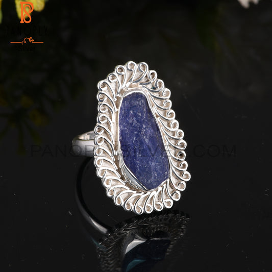 Rough Tanzanite 925 Sterling Silver Ring