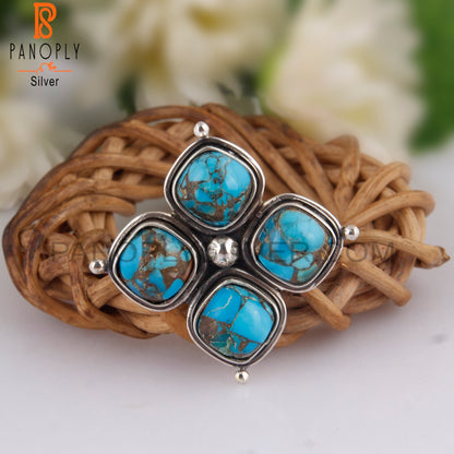 Mojave Copper Turquoise Cushion 925 Silver Women’s Ring