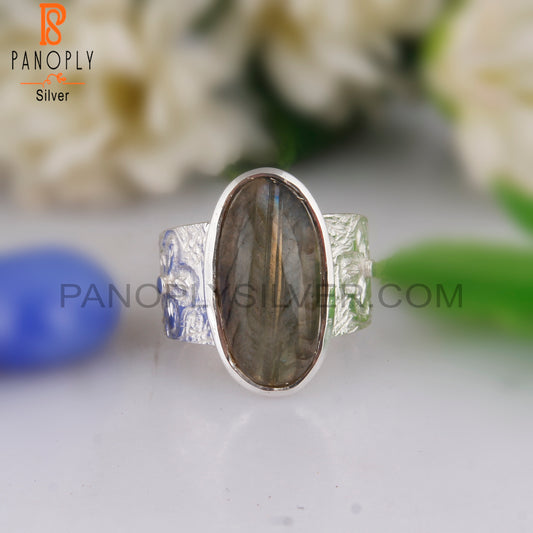 Labradorite Oval Shape 925 Sterling Silver Engagement Ring