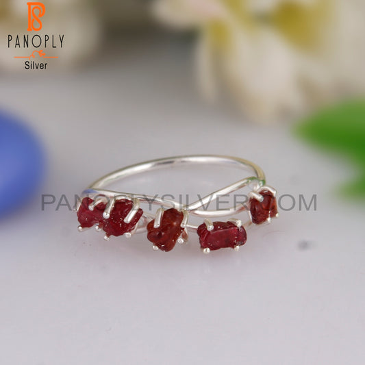 Spinel Ruby 925 Sterling Silver Stylish Women Ring