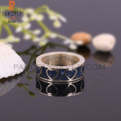 Lapis Inlay 925 Sterling Silver Women’s Ring