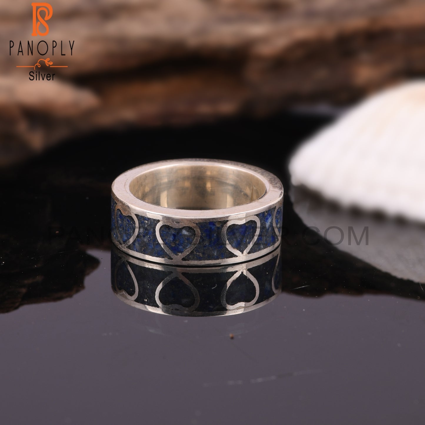 Lapis Inlay 925 Sterling Silver Women’s Ring