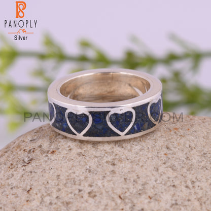 Lapis Inlay 925 Sterling Silver Women’s Ring