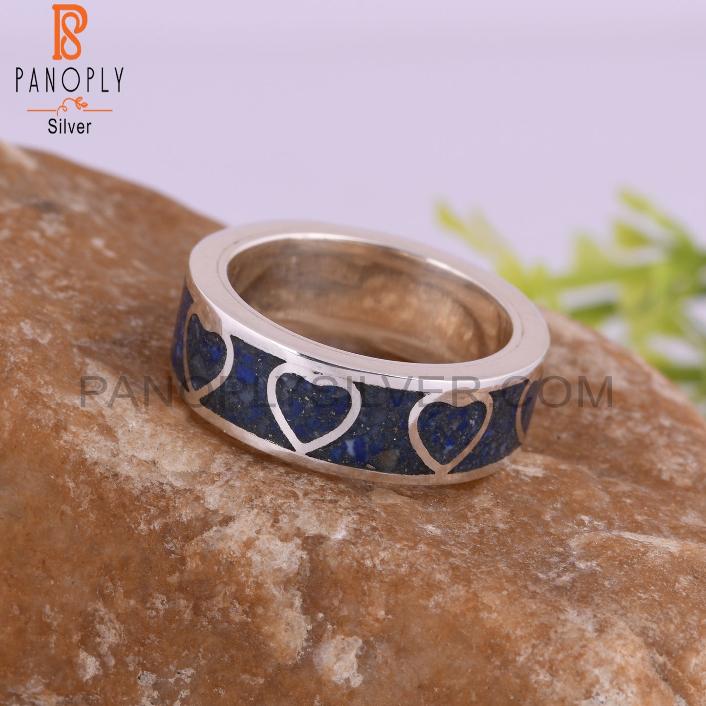 Lapis Inlay 925 Sterling Silver Women’s Ring