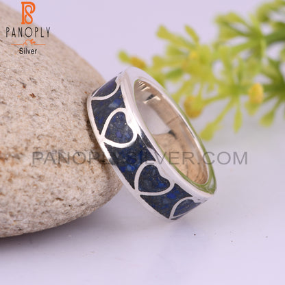 Lapis Inlay 925 Sterling Silver Women’s Ring