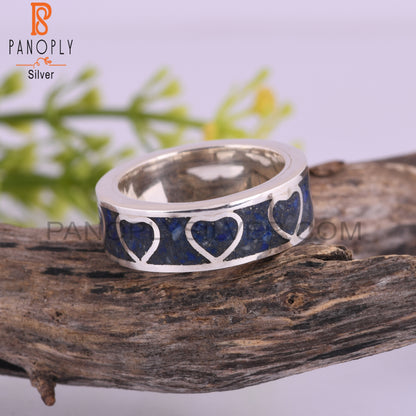 Lapis Inlay 925 Sterling Silver Women’s Ring