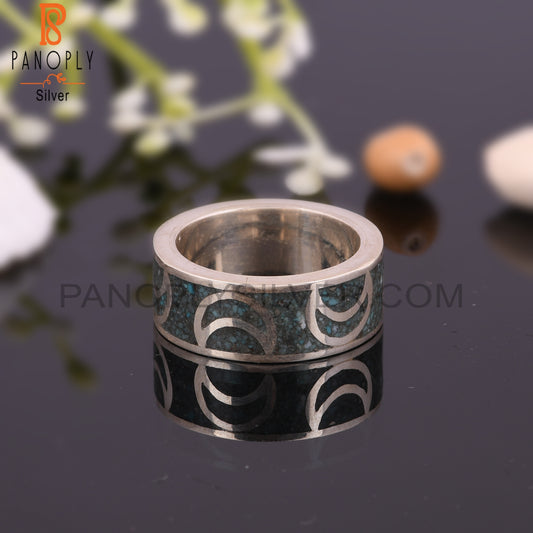 Arizona Turquoise Inlay 925 Silver Stylish Designer Ring