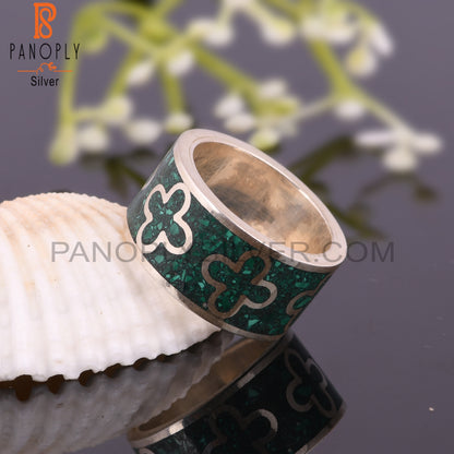 New Malachite Inlay Aesthetic 925 Sterling Silver Ring