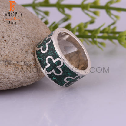 New Malachite Inlay Aesthetic 925 Sterling Silver Ring