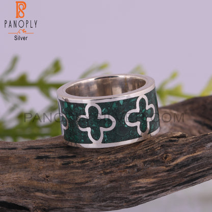 New Malachite Inlay Aesthetic 925 Sterling Silver Ring