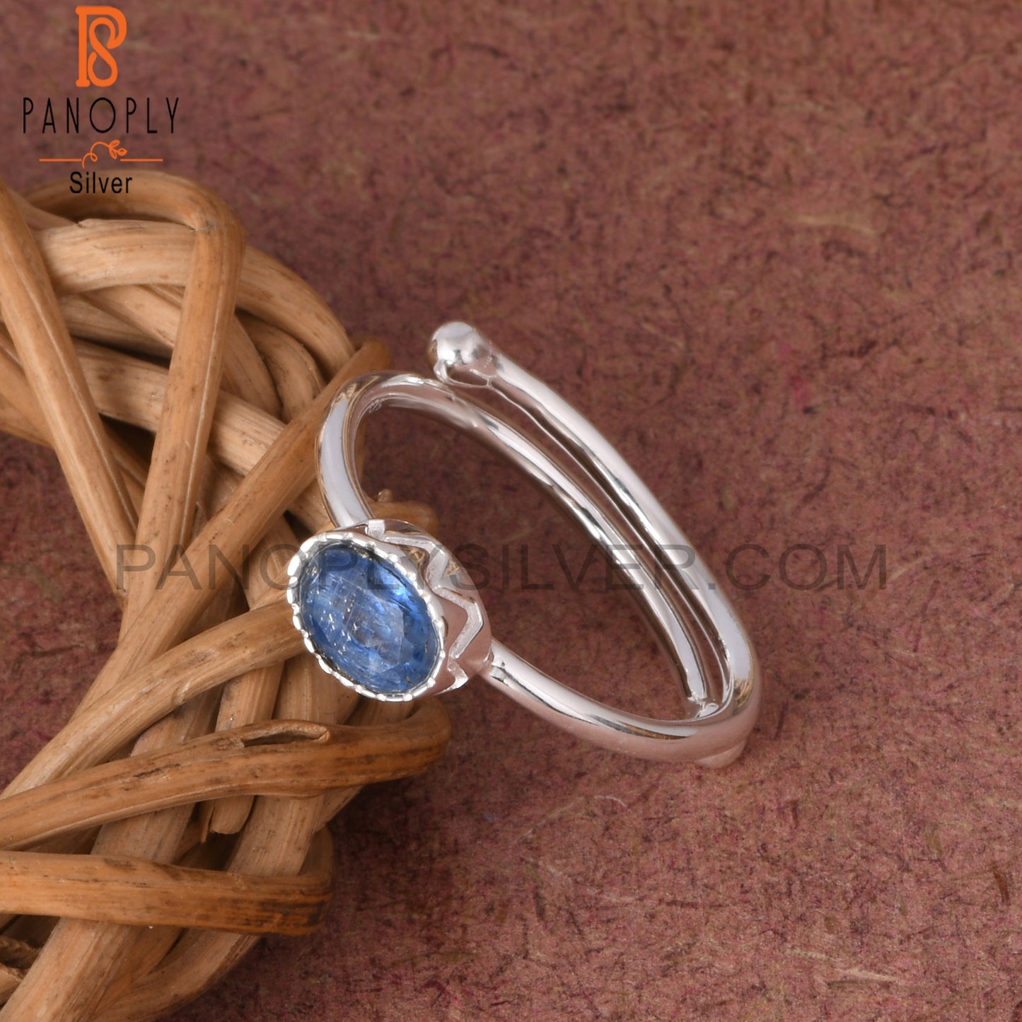 Kyanite 925 Sterling Silver Adjustable Ring For Women