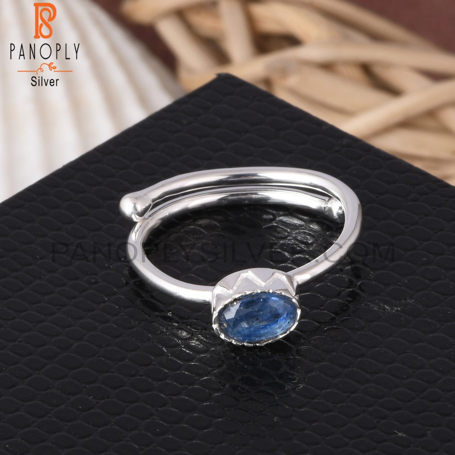 Kyanite 925 Sterling Silver Adjustable Ring For Women