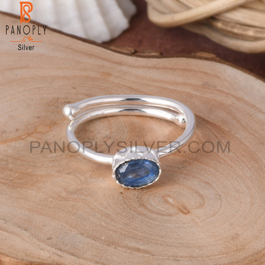 Kyanite 925 Sterling Silver Adjustable Ring For Women