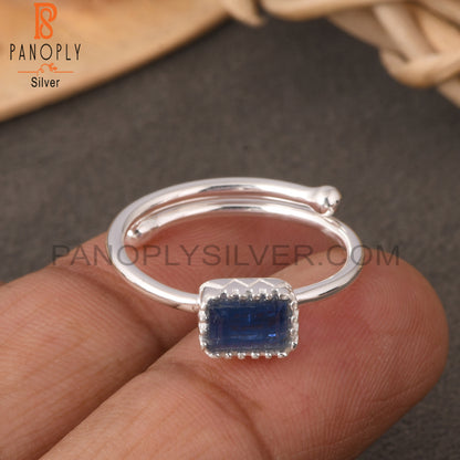 Kyanite Baguette Shape 925 Sterling Silver Ring