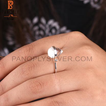 Crystal Quartz Drop 925 Sterling Silver Ring