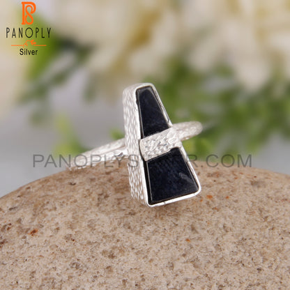 Hematite Pyramid Shape 925 Sterling Silver Ring