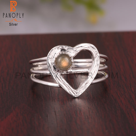 Labradorite Round Shape 925 Sterling Silver Gemstone Ring