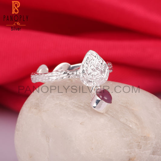 Ruby Pear Shape 925 Sterling Silver Ring