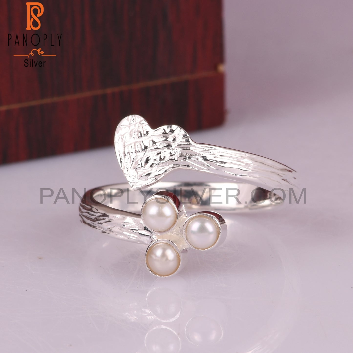 Pearl Round Shape Hypoallergenic 925 Sterling Silver New Ring