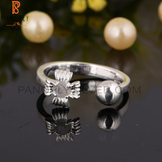 Labradorite Round Shape 925 Sterling Silver Ring for Wedding