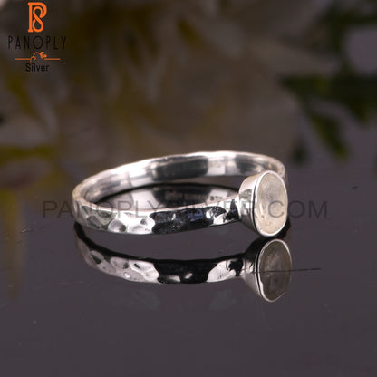 Lightweight Rainbow Moon Stone 925 Silver Ring