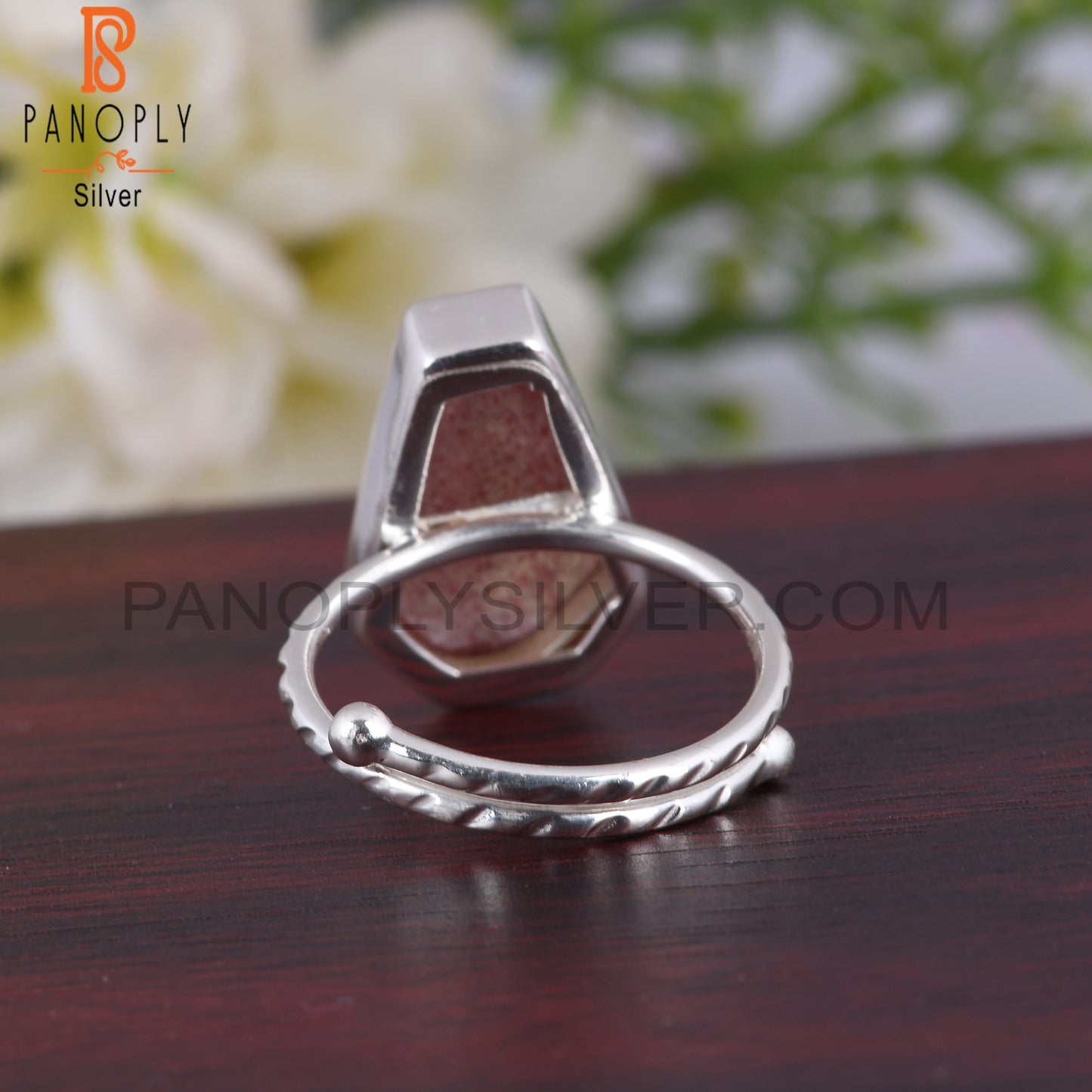 Coffin 925 Sterling Silver Strawberry Quartz Ring