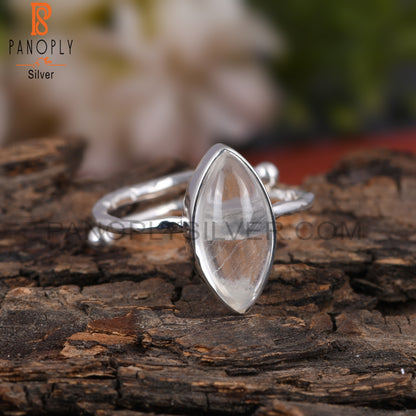 Crystal Quartz Marquise 925 Sterling Silver Ring