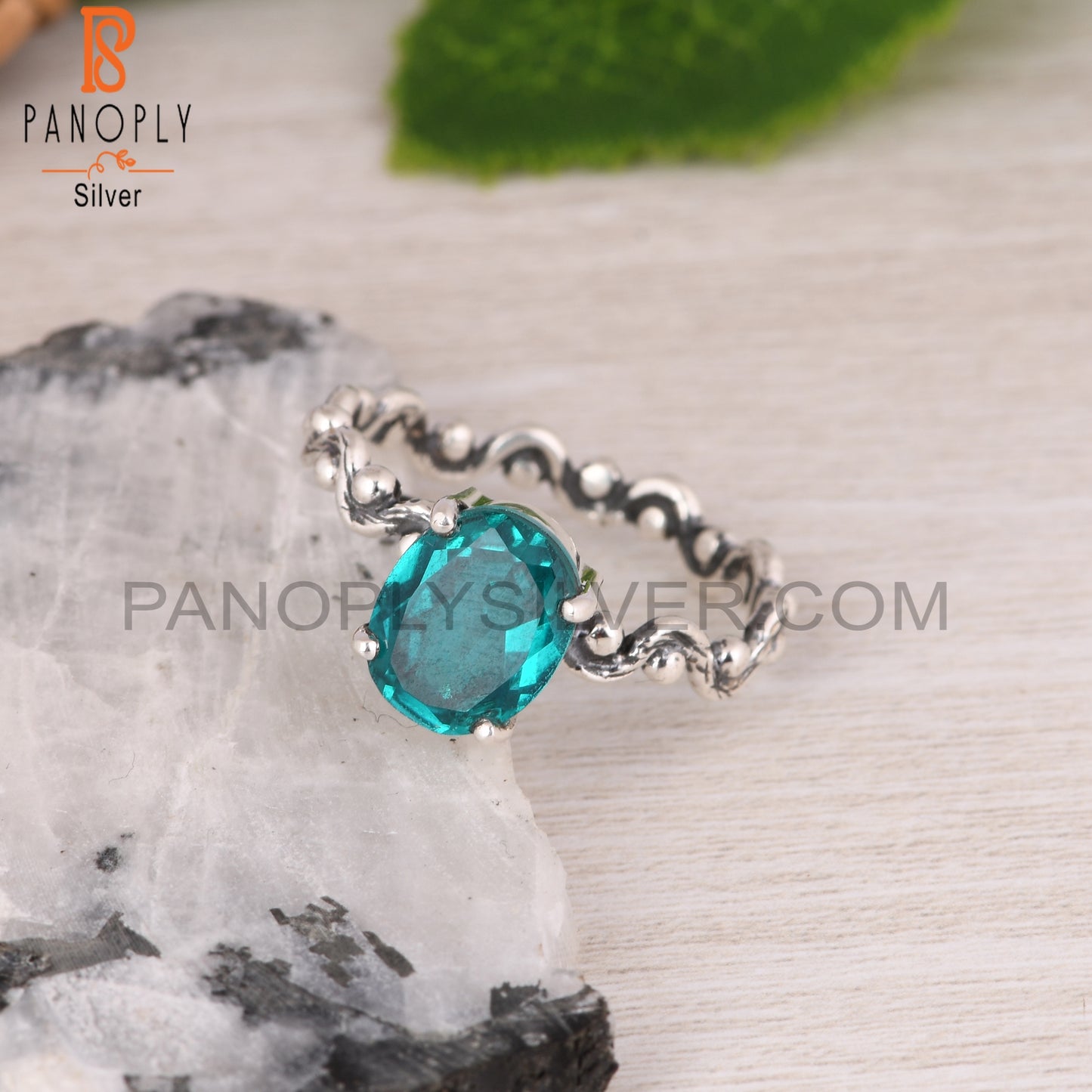 Santamaria Aquamarine Quartz 925 Sterling Silver Ring