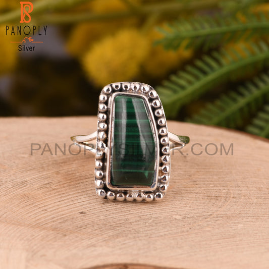 Malachite 925 Sterling Silver Anniversary Ring