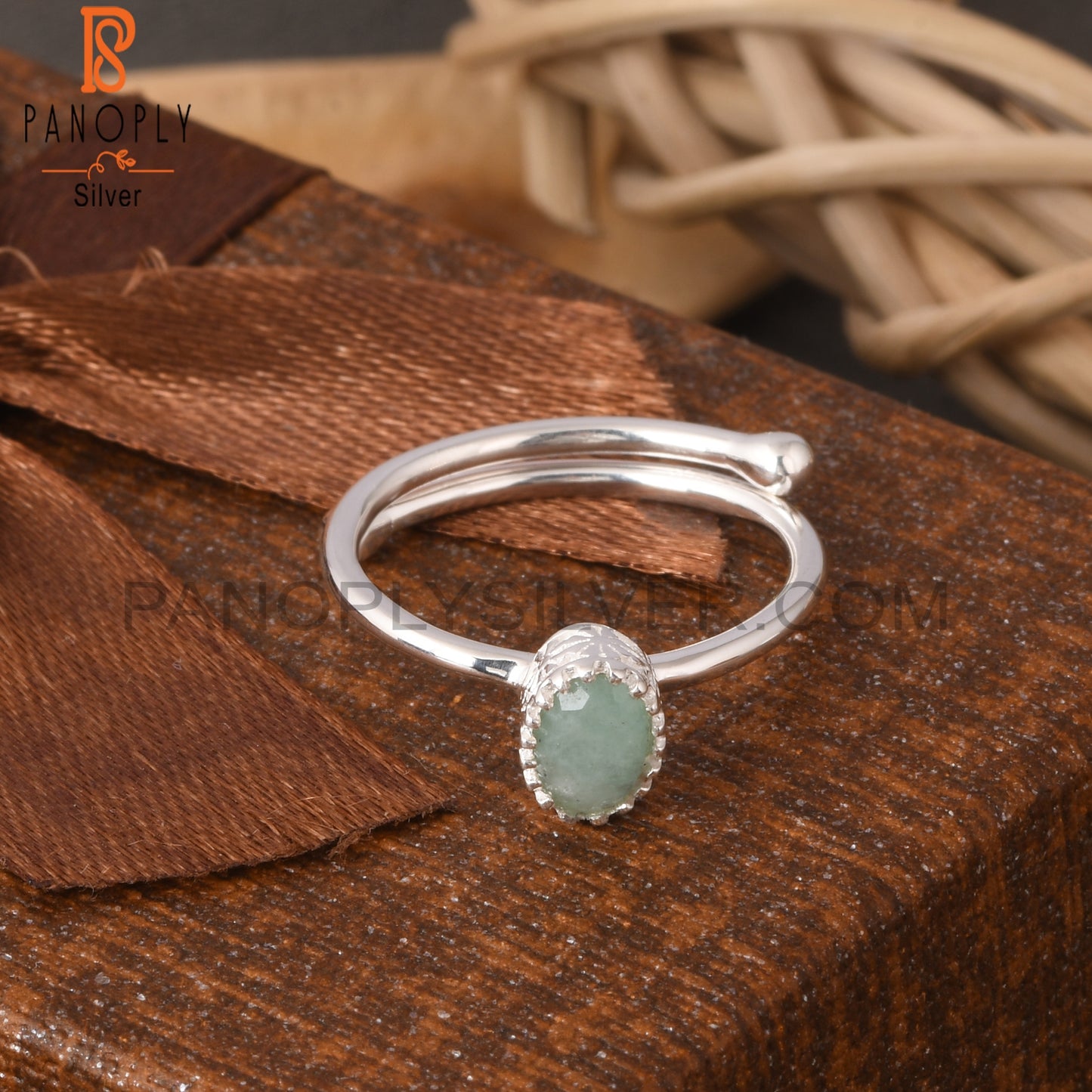 Amazonite Oval Shape 925 Sterling Silver Ring