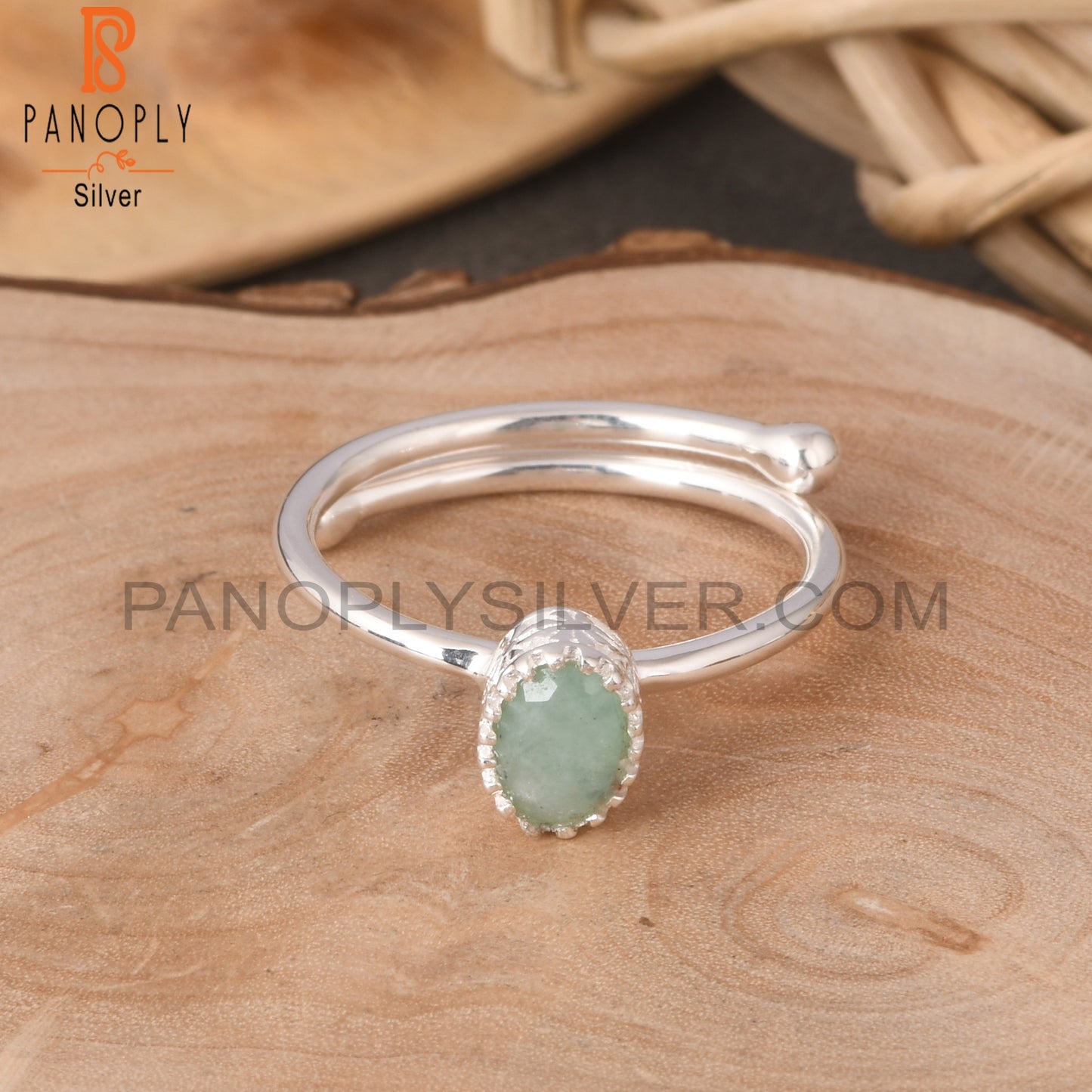 Amazonite Oval Shape 925 Sterling Silver Ring