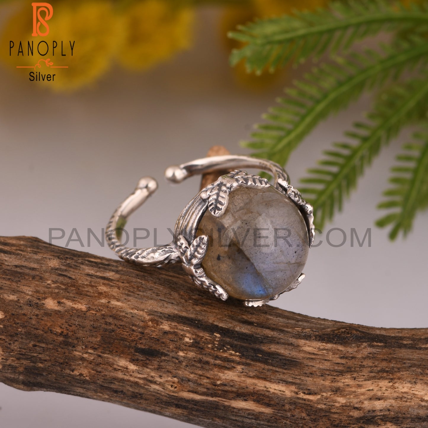 Labradorite Prong Set 925 Silver Ring