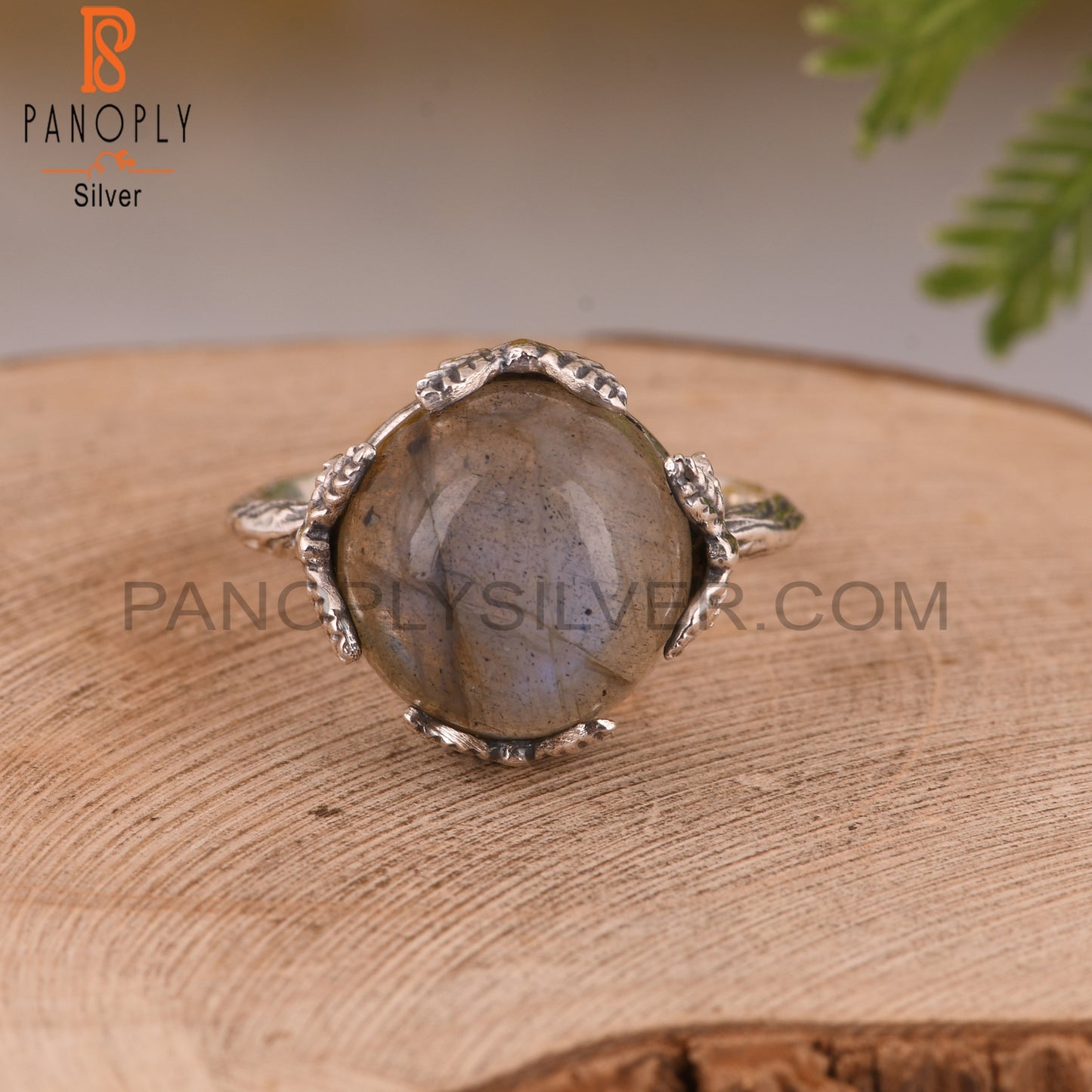 Labradorite Prong Set 925 Silver Ring