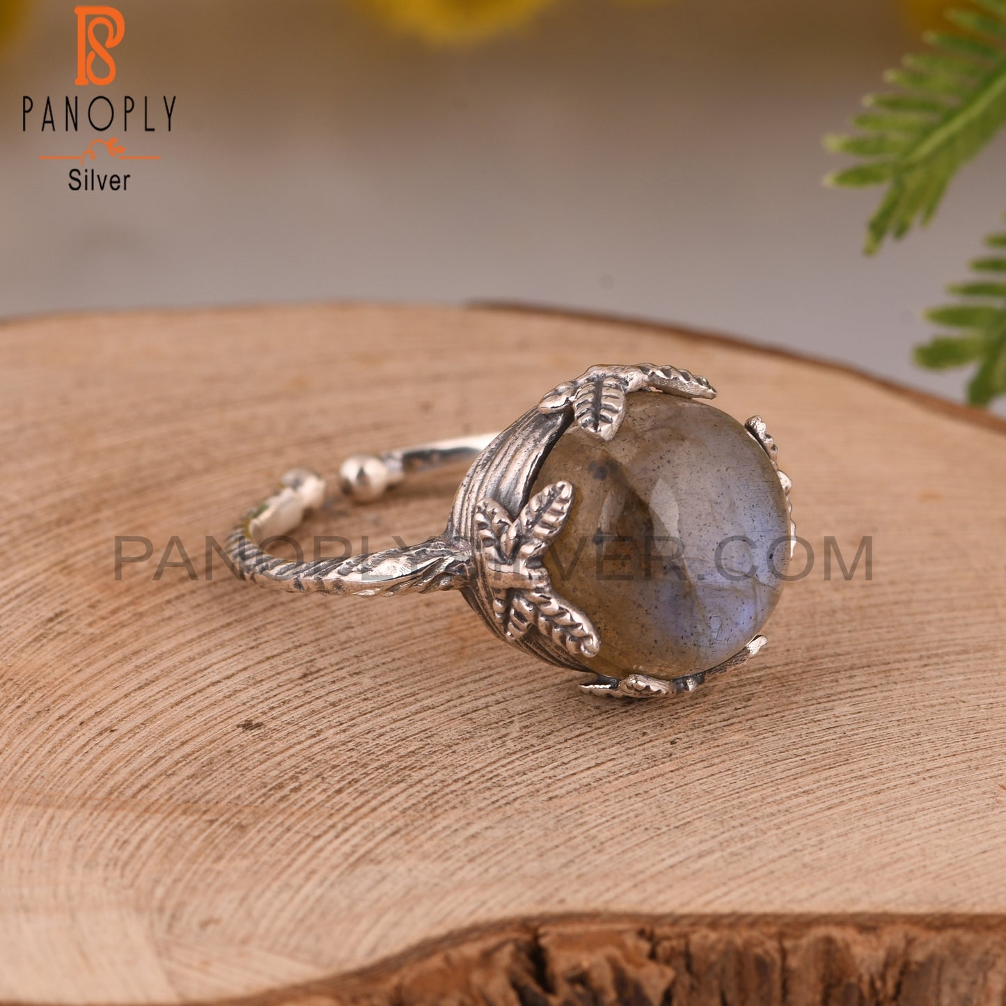 Labradorite Prong Set 925 Silver Ring