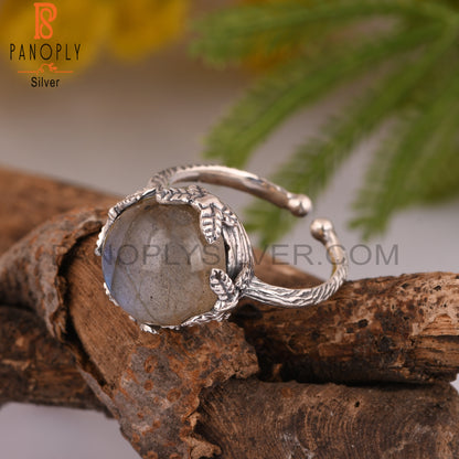 Labradorite Prong Set 925 Silver Ring