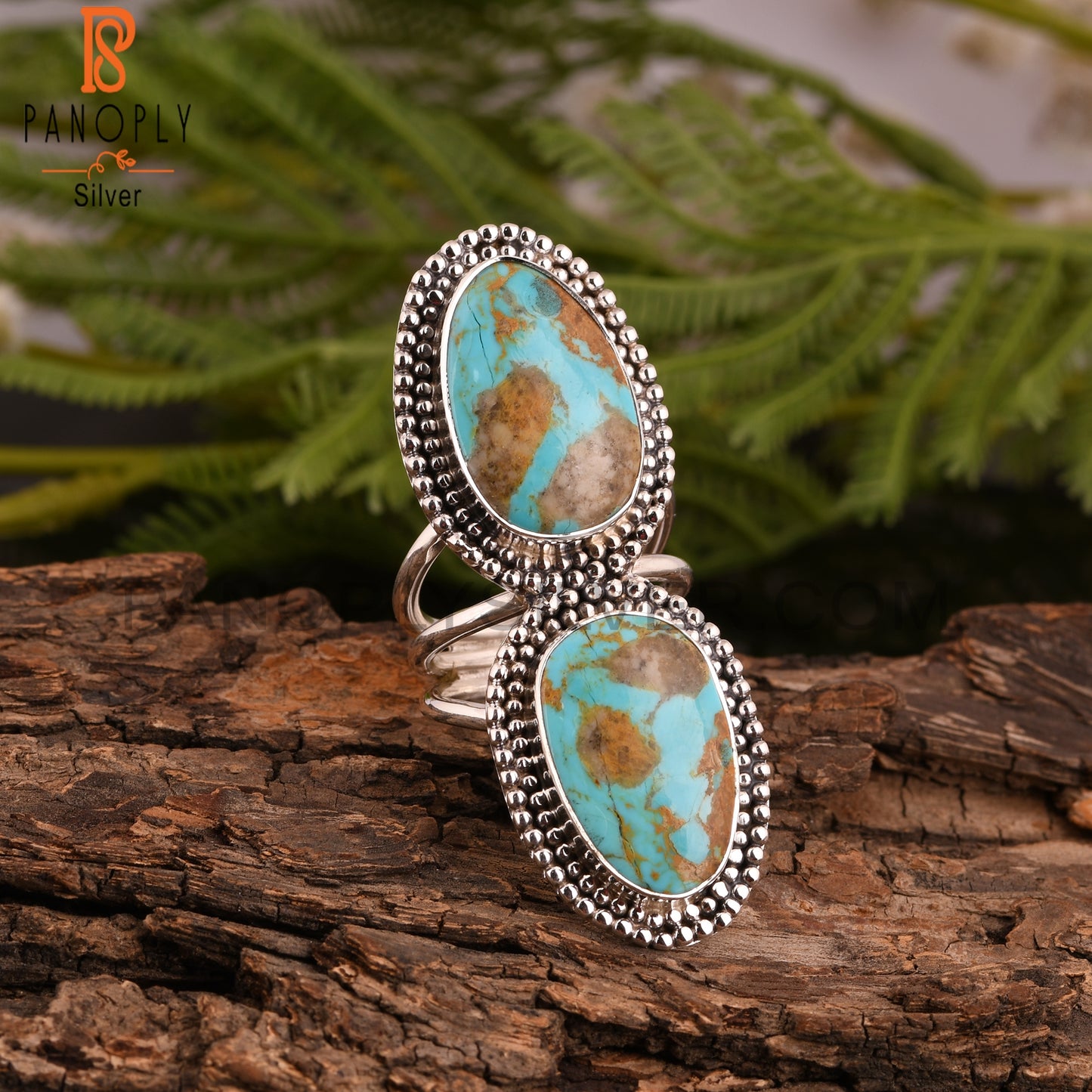 Kingman Turquoise 925 Silver Stackable Ring