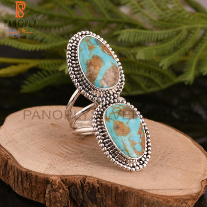 Kingman Turquoise 925 Silver Stackable Ring