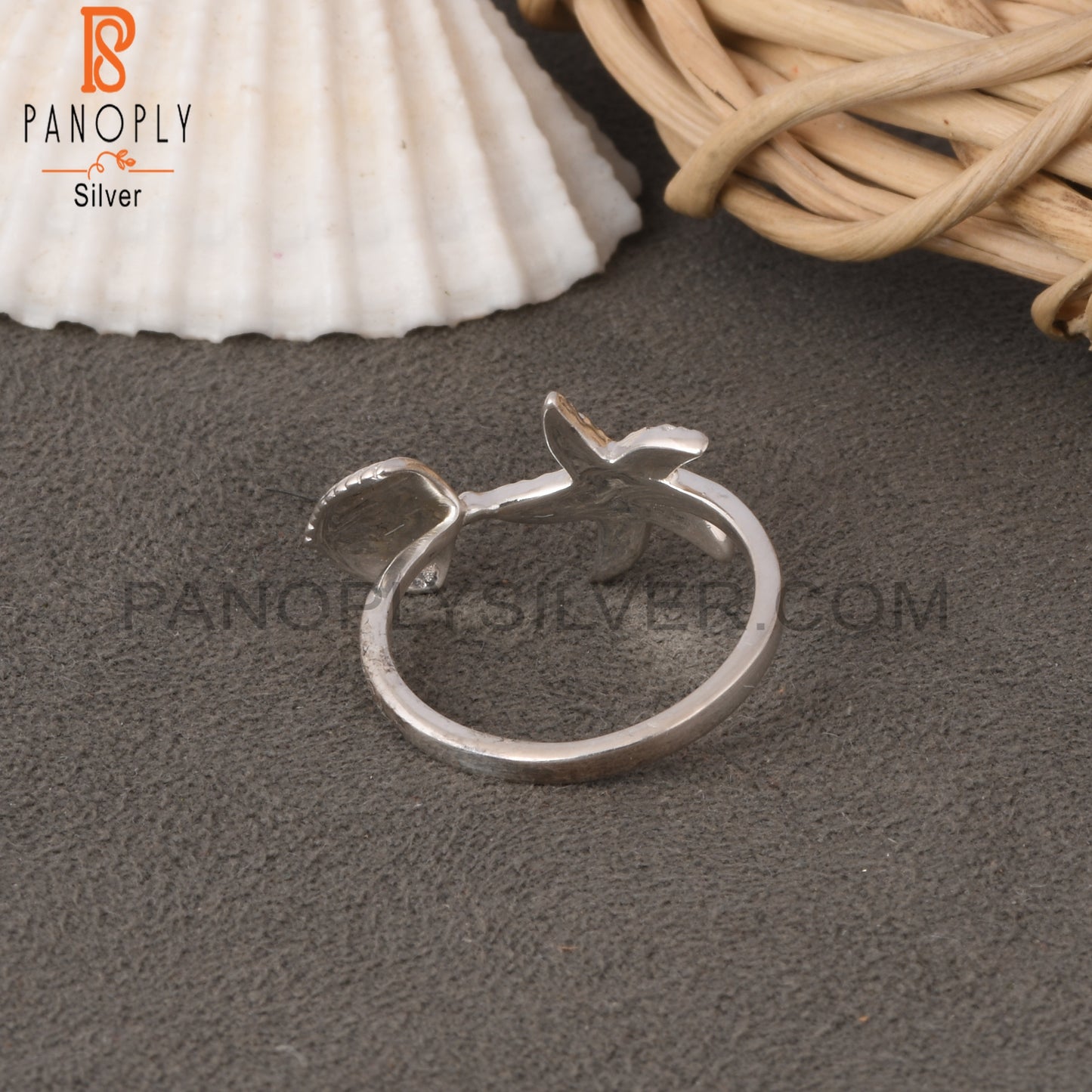 925 Sterling Silver Starfish Band Ring