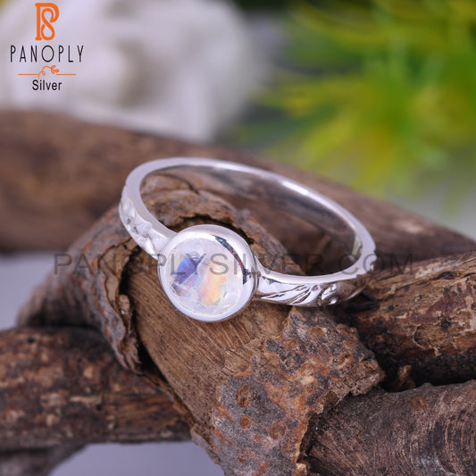 Rainbow Moonstone 925 Sterling Silver Ring For Women